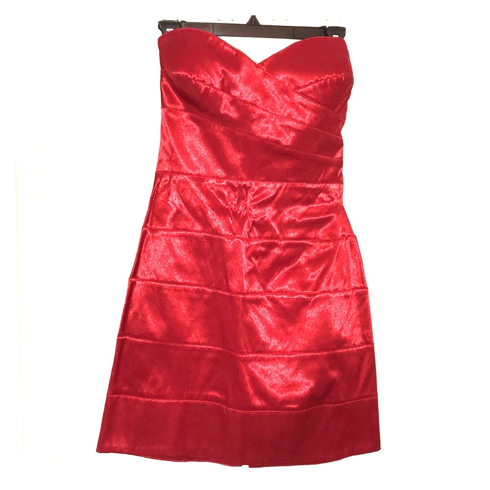 Red strapless dress. size Medium